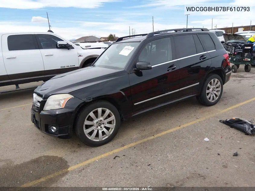 2011 Mercedes-Benz Glk 350 4Matic VIN: WDCGG8HB7BF610793 Lot: 44595033