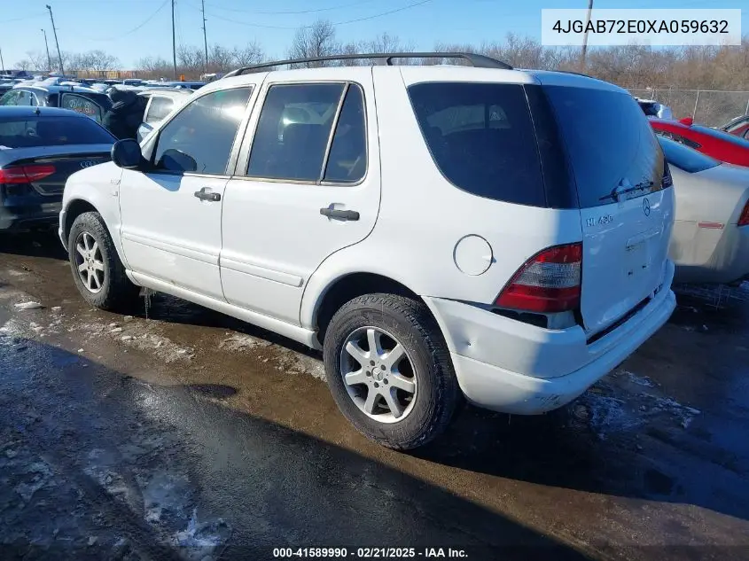 1999 Mercedes-Benz Ml 430 VIN: 4JGAB72E0XA059632 Lot: 41589990