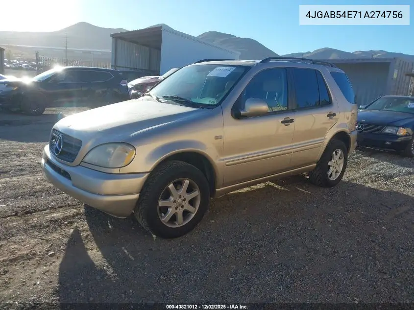 4JGAB54E71A274756 2001 Mercedes-Benz Ml 320