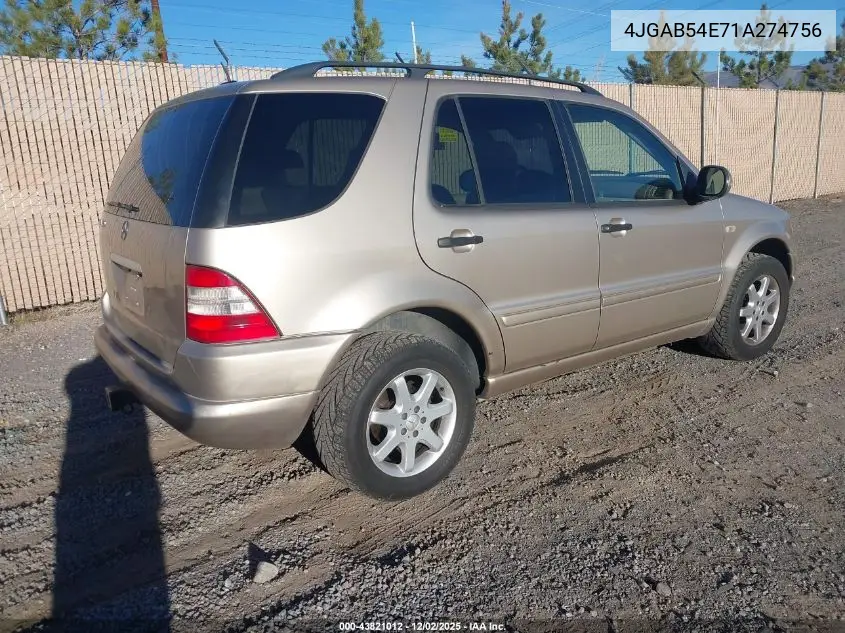 4JGAB54E71A274756 2001 Mercedes-Benz Ml 320