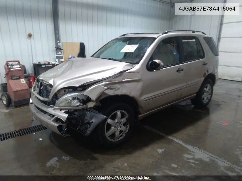 4JGAB57E73A415064 2003 Mercedes-Benz Ml 350