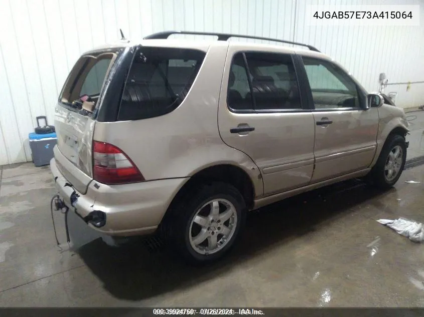 4JGAB57E73A415064 2003 Mercedes-Benz Ml 350