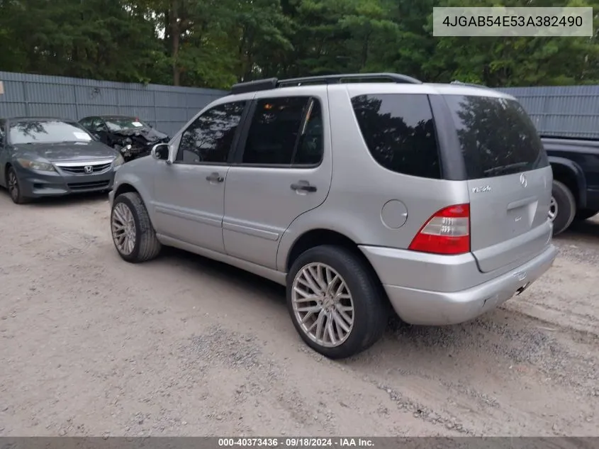 4JGAB54E53A382490 2003 Mercedes-Benz Ml 320