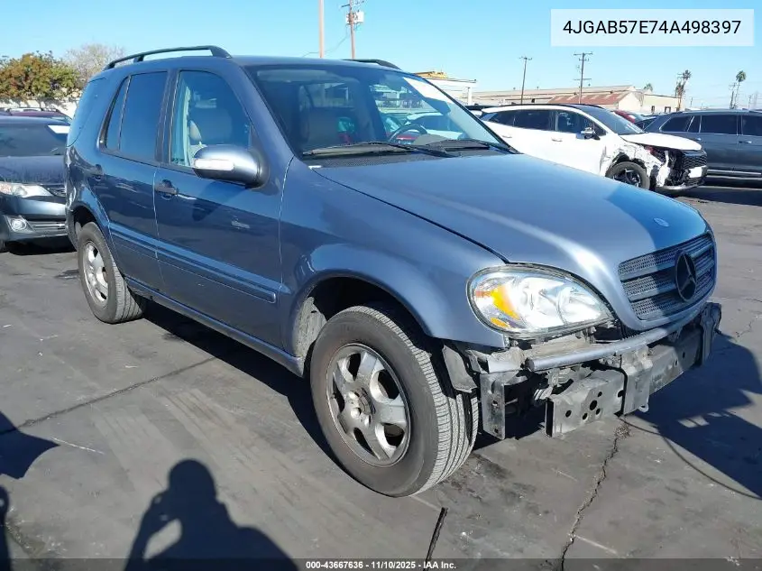 4JGAB57E74A498397 2004 Mercedes-Benz Ml 350 4Matic