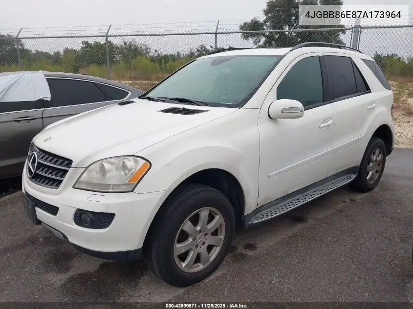 4JGBB86E87A173964 2007 Mercedes-Benz Ml 350 4Matic