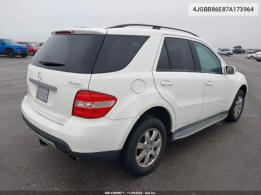 4JGBB86E87A173964 2007 Mercedes-Benz Ml 350 4Matic