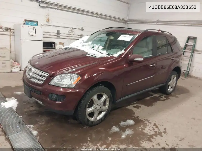 4JGBB86E68A333650 2008 Mercedes-Benz Ml 350 4Matic