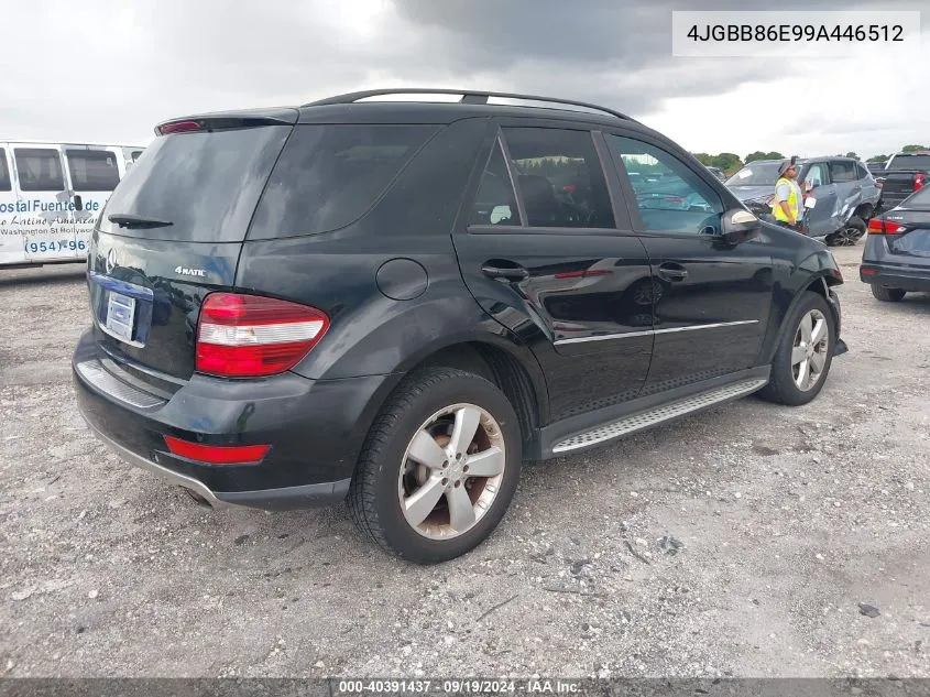 4JGBB86E99A446512 2009 Mercedes-Benz Ml 350 4Matic