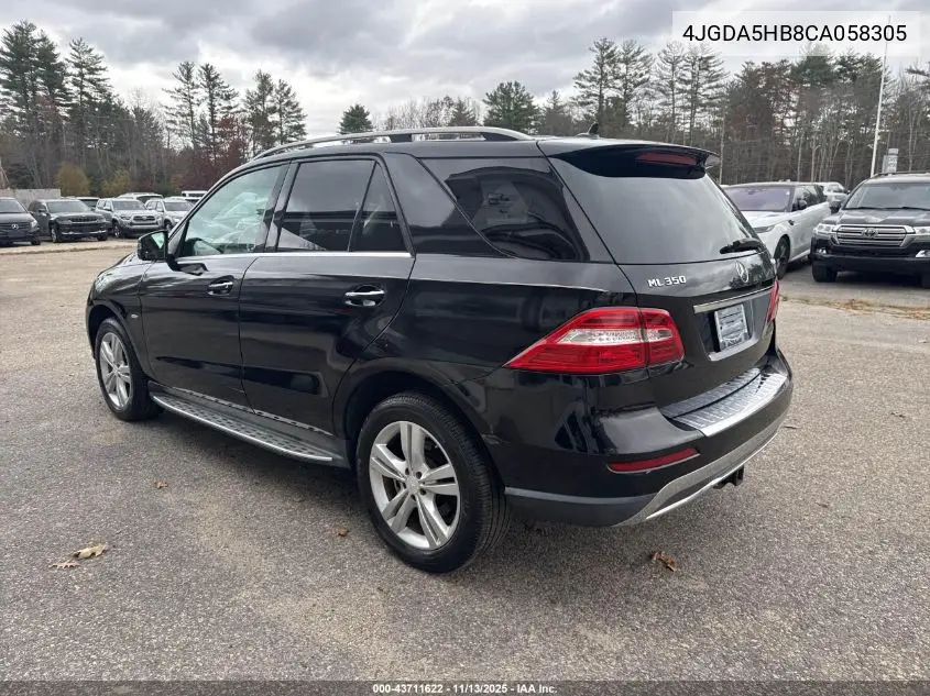 4JGDA5HB8CA058305 2012 Mercedes-Benz Ml 350 4Matic