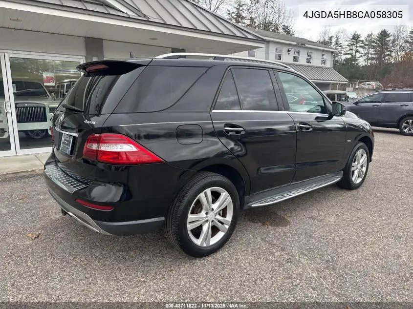 4JGDA5HB8CA058305 2012 Mercedes-Benz Ml 350 4Matic
