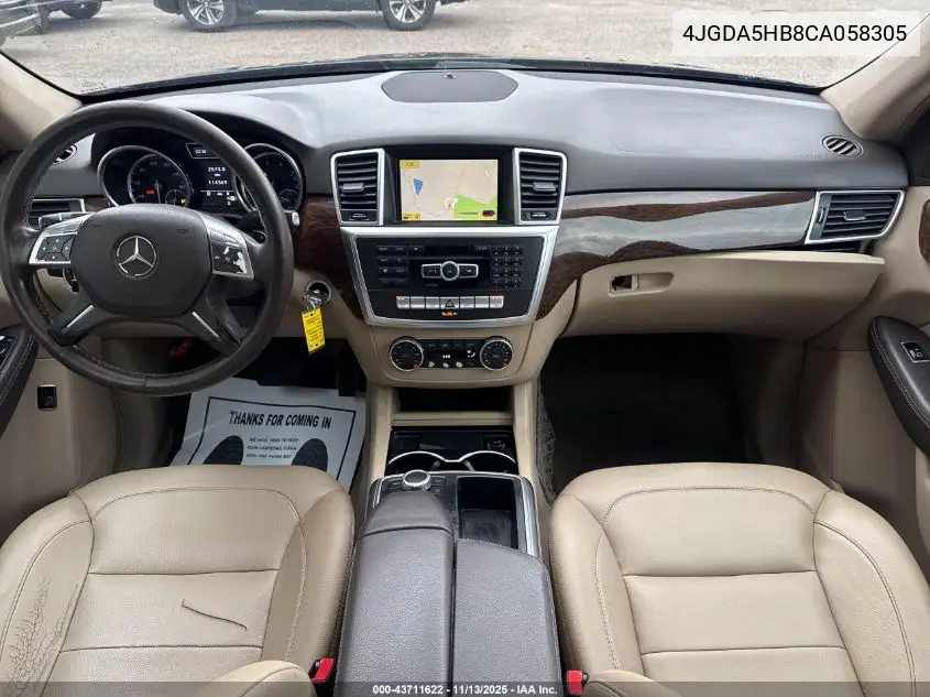 4JGDA5HB8CA058305 2012 Mercedes-Benz Ml 350 4Matic