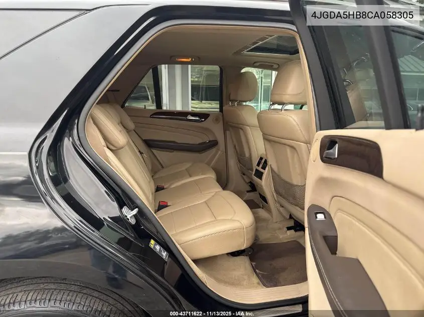 4JGDA5HB8CA058305 2012 Mercedes-Benz Ml 350 4Matic