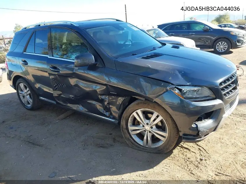4JGDA5HB3CA044036 2012 Mercedes-Benz Ml 350 4Matic