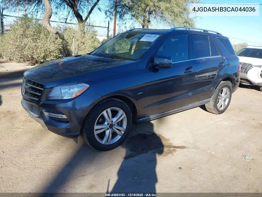4JGDA5HB3CA044036 2012 Mercedes-Benz Ml 350 4Matic