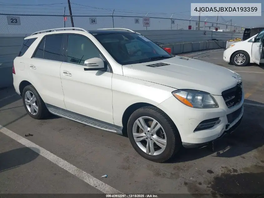 4JGDA5JBXDA193359 2013 Mercedes-Benz Ml 350