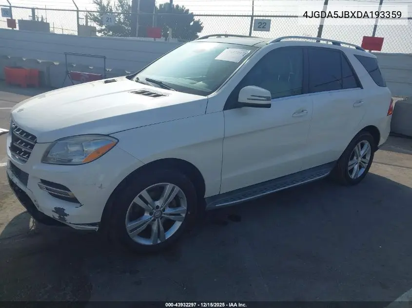 4JGDA5JBXDA193359 2013 Mercedes-Benz Ml 350