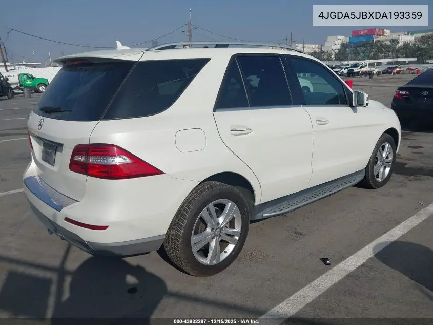 4JGDA5JBXDA193359 2013 Mercedes-Benz Ml 350