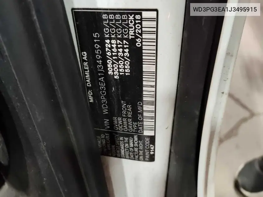 WD3PG3EA1J3495915 2018 Mercedes-Benz Metris