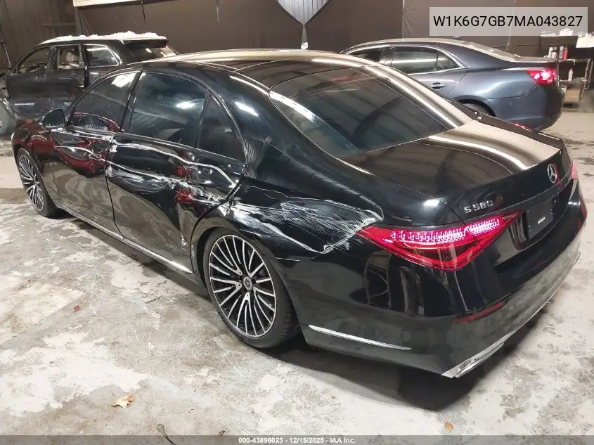 W1K6G7GB7MA043827 2021 Mercedes-Benz S 580 4Matic
