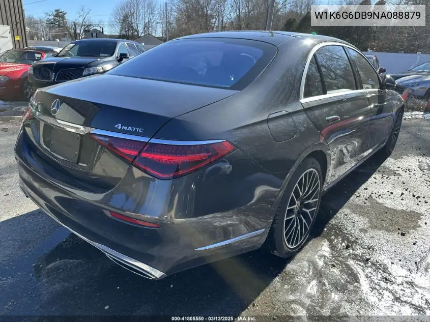 2022 Mercedes-Benz S 500 4Matic VIN: W1K6G6DB9NA088879 Lot: 41805550