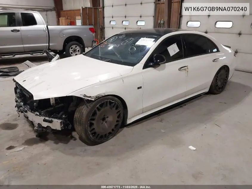 W1K6G7GB9NA070240 2022 Mercedes-Benz S 580 4Matic