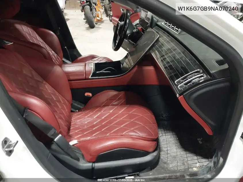 W1K6G7GB9NA070240 2022 Mercedes-Benz S 580 4Matic