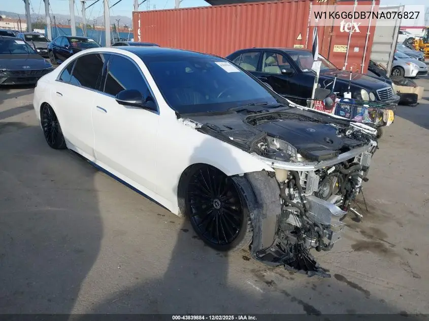 W1K6G6DB7NA076827 2022 Mercedes-Benz S 500 4Matic