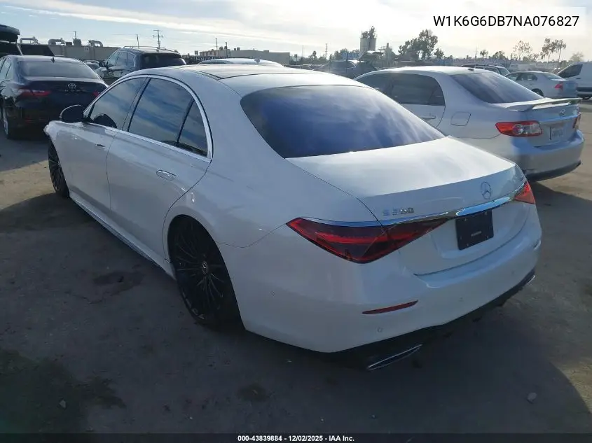W1K6G6DB7NA076827 2022 Mercedes-Benz S 500 4Matic