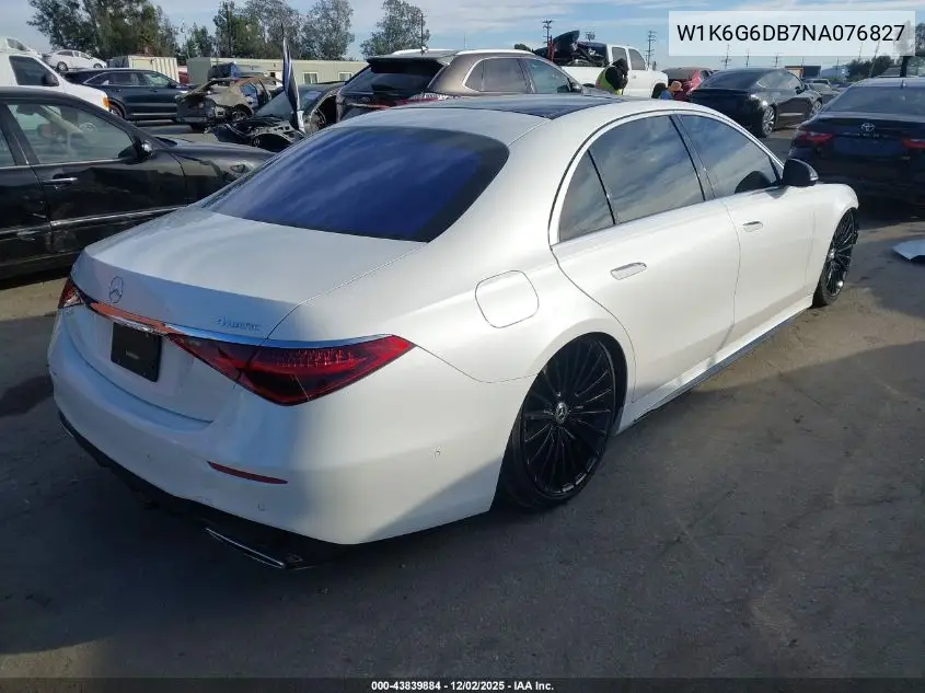W1K6G6DB7NA076827 2022 Mercedes-Benz S 500 4Matic