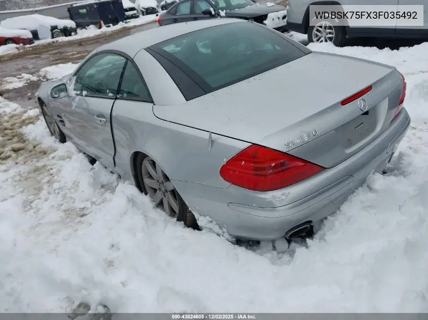 WDBSK75FX3F035492 2003 Mercedes-Benz Sl 500