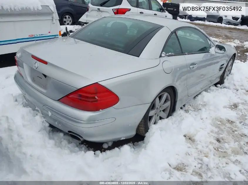 WDBSK75FX3F035492 2003 Mercedes-Benz Sl 500