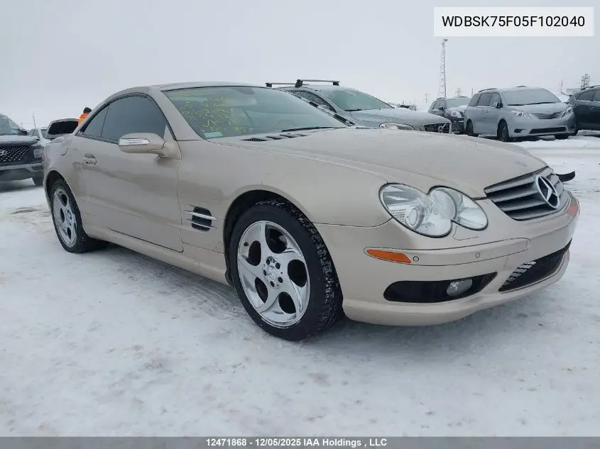 WDBSK75F05F102040 2005 Mercedes-Benz Sl 500