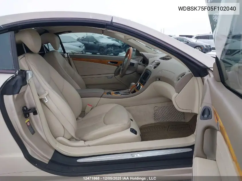 WDBSK75F05F102040 2005 Mercedes-Benz Sl 500