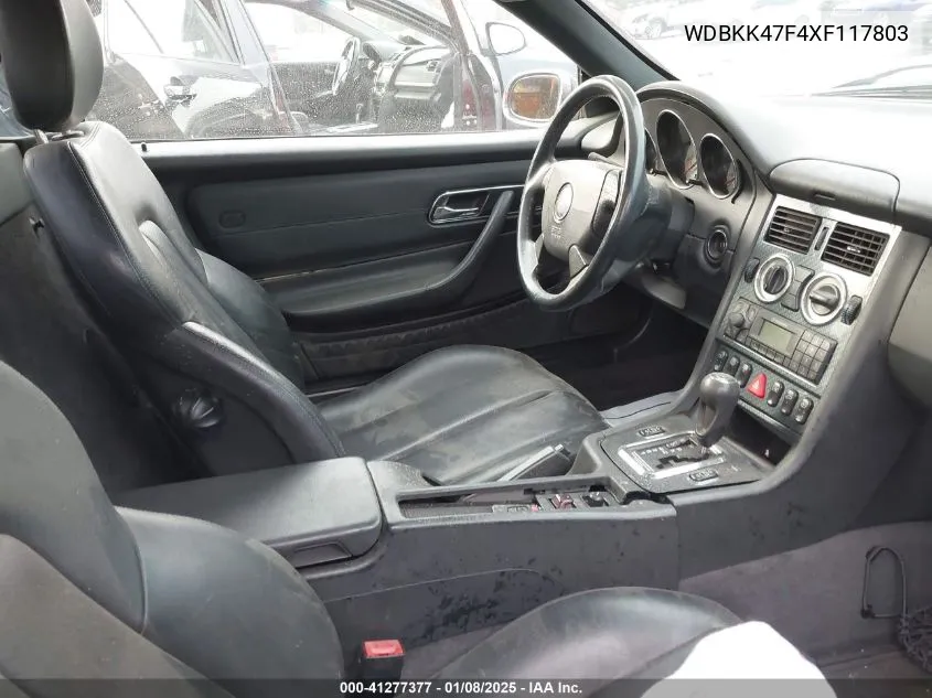 1999 Mercedes-Benz Slk 230 Kompressor VIN: WDBKK47F4XF117803 Lot: 41277377