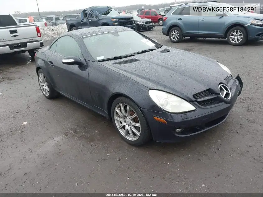 2008 Mercedes-Benz Slk 350 VIN: WDBWK56F58F184291 Lot: 44434250