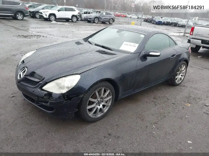 2008 Mercedes-Benz Slk 350 VIN: WDBWK56F58F184291 Lot: 44434250