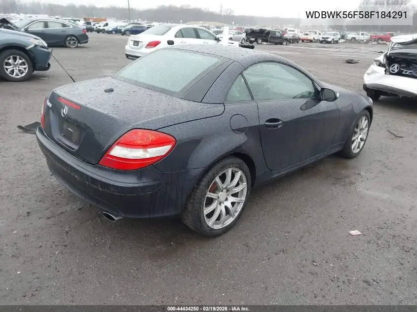 2008 Mercedes-Benz Slk 350 VIN: WDBWK56F58F184291 Lot: 44434250