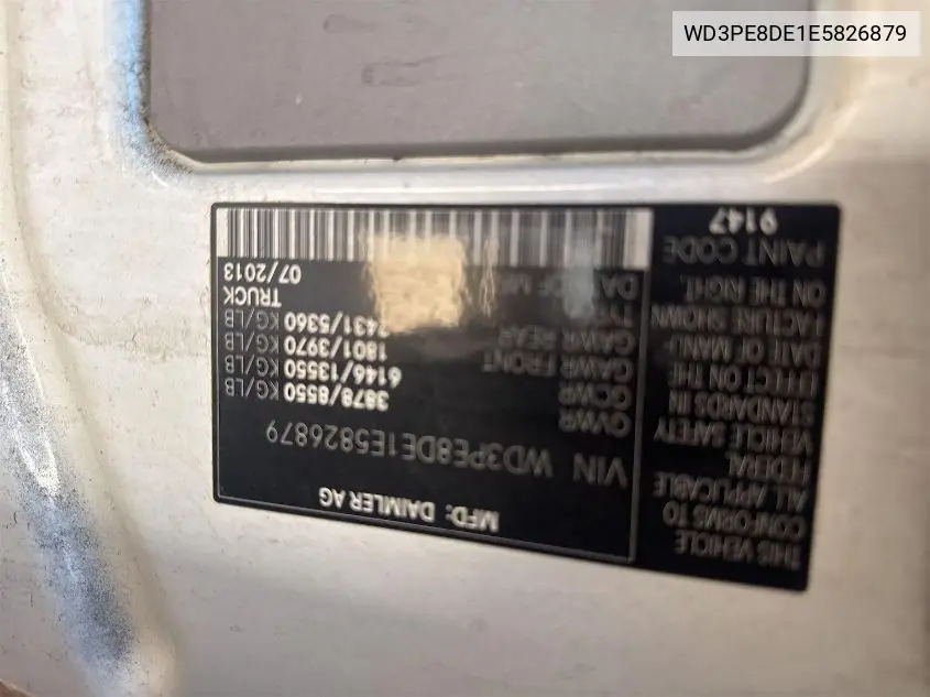 WD3PE8DE1E5826879 2014 Mercedes-Benz Sprinter 2500 High Roof