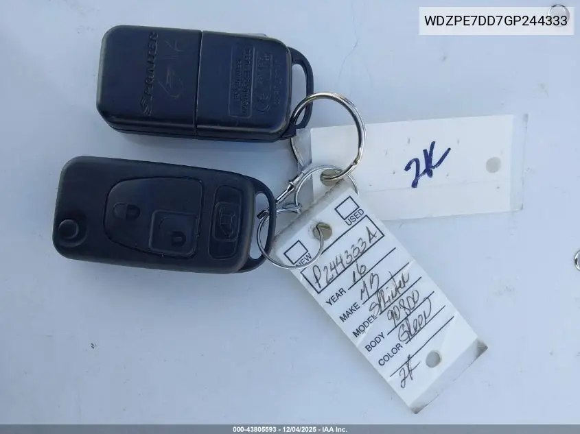 WDZPE7DD7GP244333 2016 Mercedes-Benz Sprinter 2500 Normal Roof