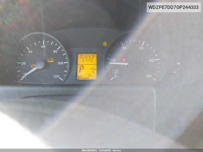 WDZPE7DD7GP244333 2016 Mercedes-Benz Sprinter 2500 Normal Roof