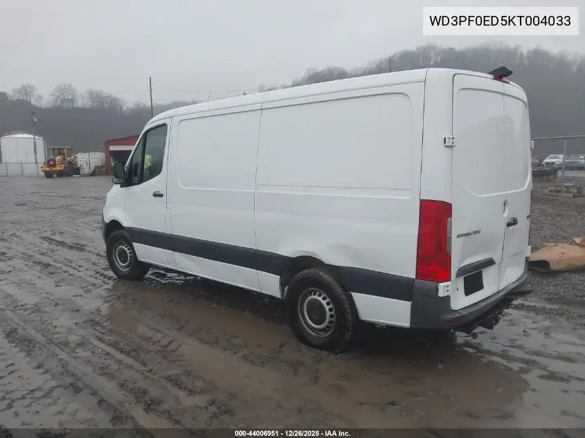 WD3PF0ED5KT004033 2019 Mercedes-Benz Sprinter 2500 Standard Roof I4