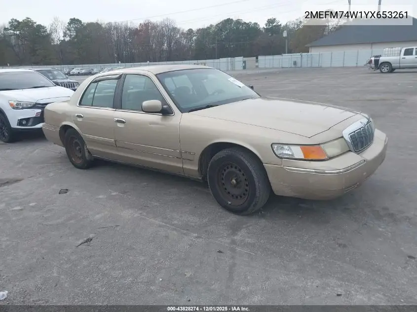 2MEFM74W1YX653261 2000 Mercury Grand Marquis Gs