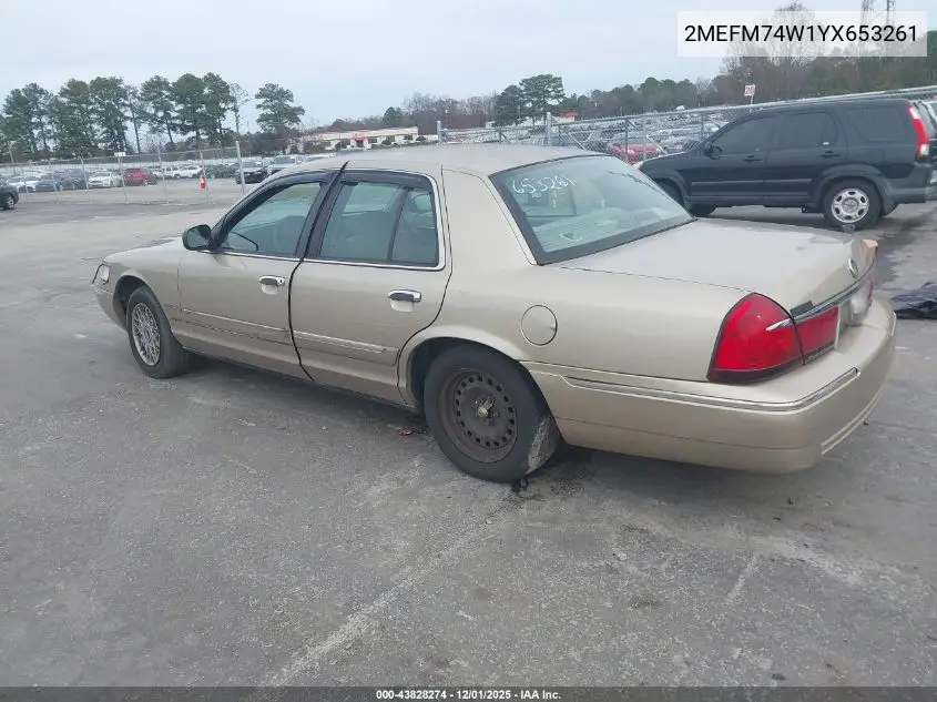 2MEFM74W1YX653261 2000 Mercury Grand Marquis Gs