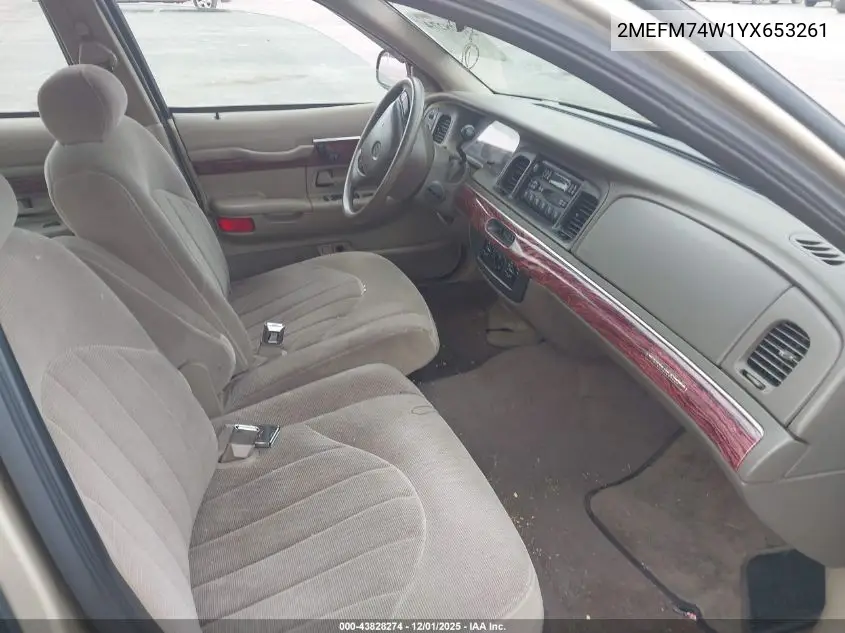 2MEFM74W1YX653261 2000 Mercury Grand Marquis Gs