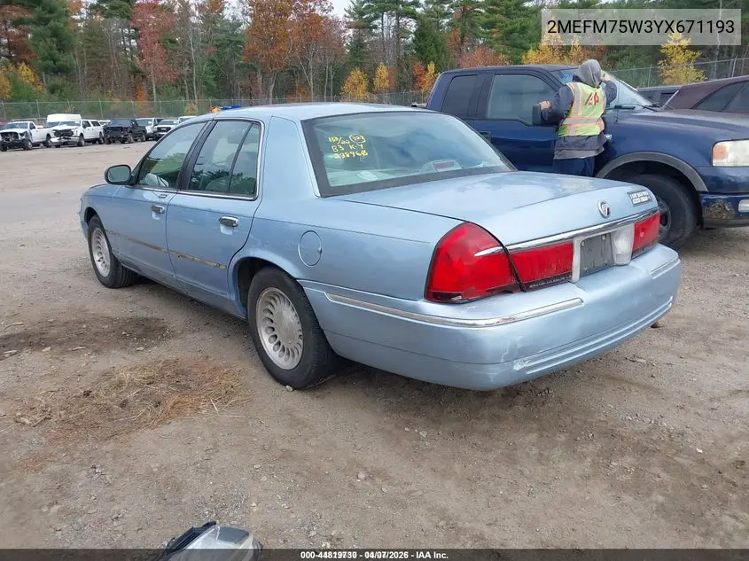 2MEFM75W3YX671193 2000 Mercury Grand Marquis Ls