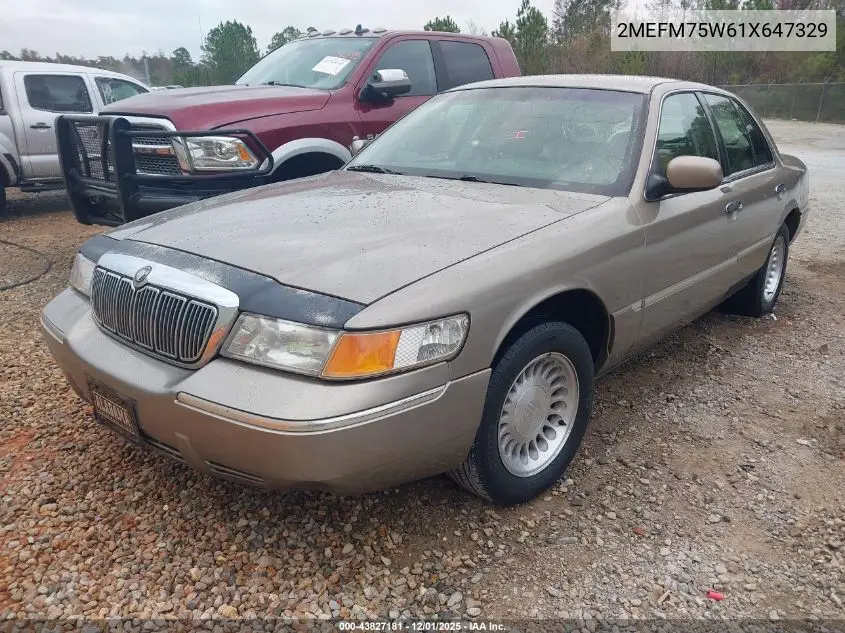 2MEFM75W61X647329 2001 Mercury Grand Marquis Ls