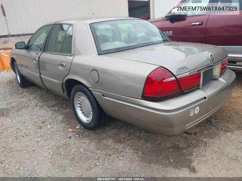 2MEFM75W61X647329 2001 Mercury Grand Marquis Ls