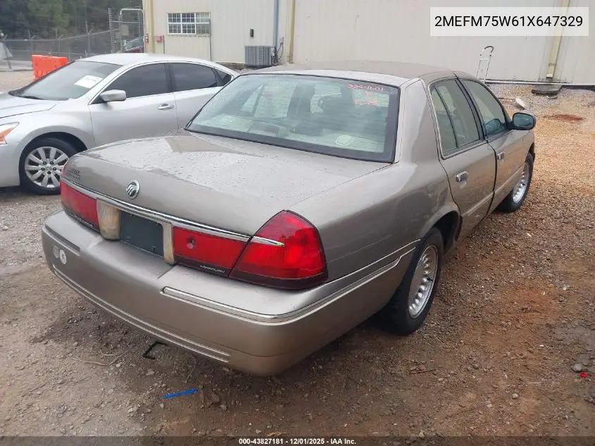 2MEFM75W61X647329 2001 Mercury Grand Marquis Ls