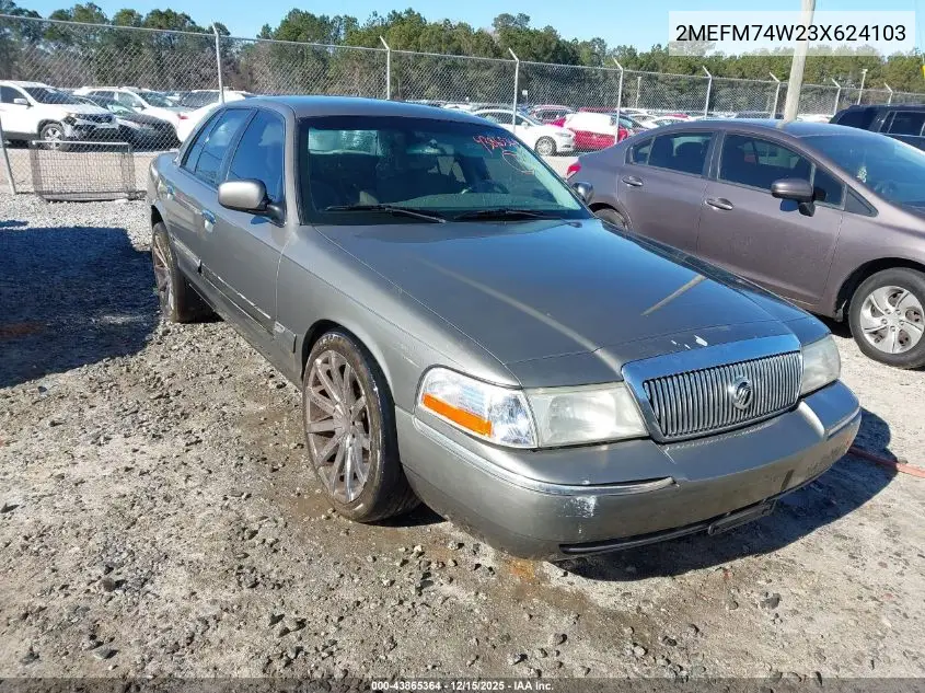 2MEFM74W23X624103 2003 Mercury Grand Marquis Gs