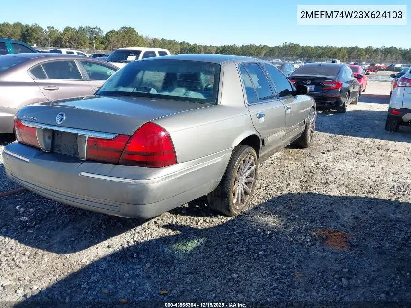 2MEFM74W23X624103 2003 Mercury Grand Marquis Gs